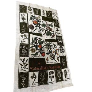 A Naturalist Notebook: NWT Vintage Kay Dee Botanical Linen Kitchen Tea Towel, Va